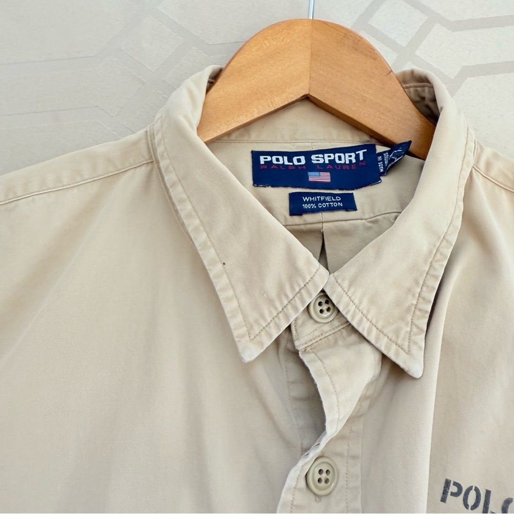 Polo Sport Men Whitfield long sleeve button-down shirt Khaki  Cotton Size XXL - Picture 4 of 12